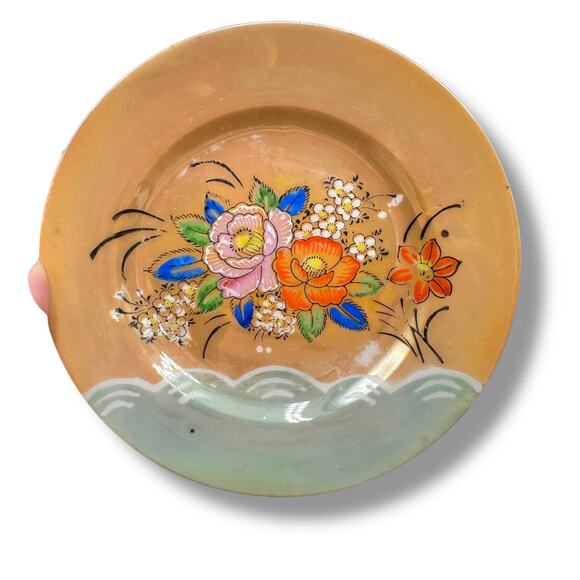 Floral Lusterware trinket Dish - Ring Dish - Spoon Rest - MCM Midcentury - Picture 1 of 5